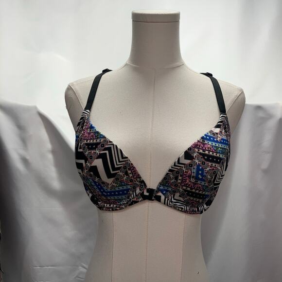 Victoria's Secret Very Sexy Lightly Lined Front Clip Plunge Bra 34/D Geometric - Picture 2 of 15